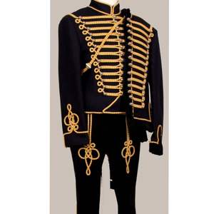 Chaqueta de uniforme de husar húngaro, comúnmente producida por fabricantes como Shako Hat With Belts cords Hussar Jackets - Product Image 6