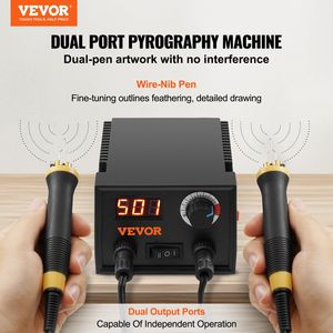 Kit per Pirografia a Doppia Uscita con Temperatura Regolabile 200~700 Gradi Celsius, Display, 2 Penne per Pirografia, 23 Punte in Filo Metallico, 4 Accessori per Artigianato - Product Image 2