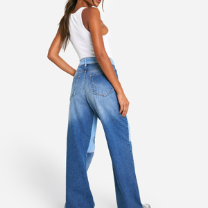Custom Made New Style Women's Wide <b>Jeans</b> Pants Factory Manufacturer Casual Skinny Fit <b>with</b> Flat Front and Washed Technics - Product Image 6