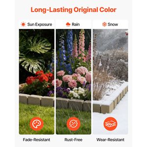 Kit Bordo Giardino Senza Scavo da 4,7 m, Bordura Paesaggistica Effetto Pietra per Prato e Aiuole, Confezione da 4 Sezioni Ciascuna - Product Image 5