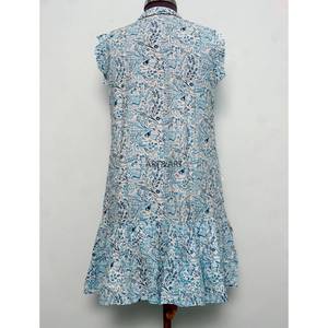 Robe chemise vintage pour femme, col rond, boutonnée, manches courtes, 100% coton, imprimé floral, décontractée, écologique - Product Image 6