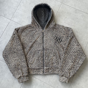 Wholesale Manufacturer Pocket Double Layer Cropped Jacket Acid Washed <b>Men</b> Custom Reversible Zip Hoodies 100% Cotton Quick Dry - Product Image 1