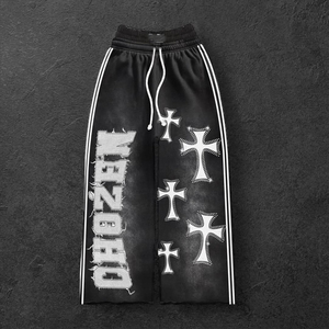 Custom Men Vintage Acid Wash Tracksuit Hoodie Sweatpants Gym Wear Streetwear OEM Manufacturer - Product Image 2