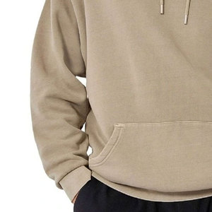Sweat-shirt à capuche beige pour homme, logo Comets brodé, poche avant, coupe classique, molleton de coton, vêtement décontracté pour l'automne - Product Image 4