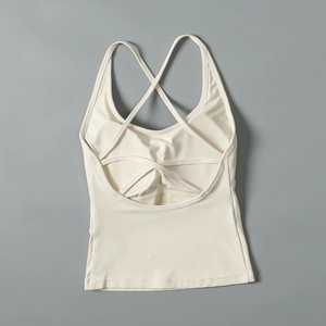 Women's Red Knitted Criss-<b>Cross</b> Back Tank <b>Top</b> Hollow Out Sporty Style Breathable Spandex Polyester <b>Top</b> - Product Image 5