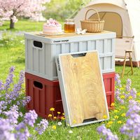 Panier de rangement multifonctionnel écologique pour bière et vin, en plastique PP et bois, grande capacité, pliable, imperméable