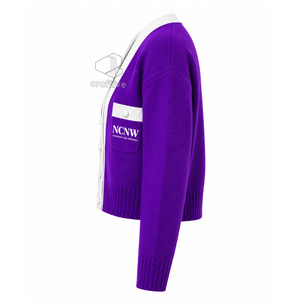 Cárdigan de la Hermandad NCNW para Mujer, Suéter de Punto con Botones y Cuello en V, Bordado con el Escudo, con Bolsillos, Ropa Universitaria Griega - Product Image 3
