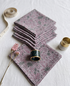 Servilletas Cuadradas Hechas a Mano con Estampado de Bloques, 100% Algodón, para Decoración de Bodas y Hogar, Reutilizables y Ecológicas - Product Image 5