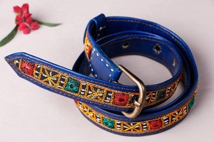 Cinturón de Cuero Genuino Bordado para Mujer, Multicolor, Piel de Vaca Premium, Diseños con Cuentas Personalizados, Cinturones de Lujo Listos para Enviar, Unisex - Product Image 5