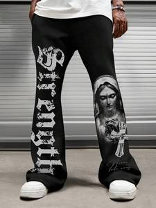 500 GSM Sweat suit made in French Terry Men Distressed and Rhinestones Heavy Weight <b>Thick</b> <b>Fleece</b> Cotton Oversized Tracksuits - Product Image 5