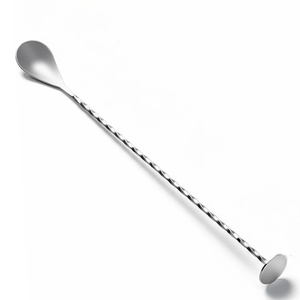 Cuillère à bar en acier inoxydable, fourchette double face torsadée, manche long, fabrication artisanale, prix abordable - Product Image 2