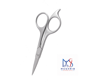 Moustache <b>Scissors</b> Large Loops Matte with Finger Rest <b>Left</b>-<b>Handed</b> Durable Stainless Steel Straight Blade Size 12cm Custom Logo - Product Image 4