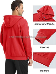 Sweat à capuche zippé en molleton de coton style moderne, épais, chaud, coupe ample, mode urbaine - Product Image 2