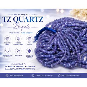 Perles Rondelles Facettées en Tanzanite Quartz 500 Carats (MOQ) 2.5mm-3mm, Fil de Pierres Précieuses en Cristal en Vrac, Bijoux Shree Ambikanath - Vente en Gros - Product Image 4