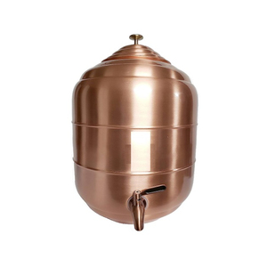 Elegance Copper Vacuum <b>Flask</b> Round Insulated <b>Water</b> <b>Dispenser</b> with Tap for Drinking Kitchen Use Vintage Design - Product Image 1