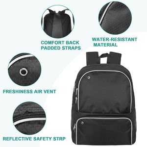 Large Capacity <b>Foldable</b> Basketball <b>Backpack</b> Zipper Ventilated Cleat Section Portable Design Letter Water Resistant Laptop Travel - Product Image 1