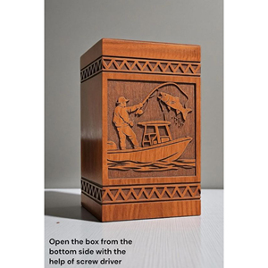 Handcrafted Wooden Cremation Urn for Ashes Classic <b>Memorial</b> Urn <b>Memorial</b> Keepsake by AYAANS - Product Image 5