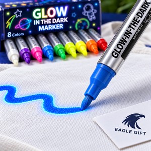 Stylos à peinture acrylique fluorescente néon multicolores imperméables, ensemble de marqueurs d'impression UV pour verre, tissu, bois, artisanat DIY, art - Product Image 6