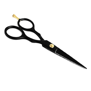 Tijeras de Peluquería Profesionales de Acero Inoxidable Rectas de Primera Calidad, Color Negro y Dorado, para Diestros - Product Image 1
