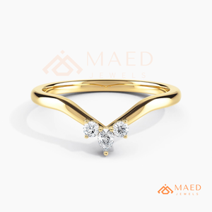 18K Gold Plated Pear Moissanite Diamond Ring Lab Grown Open Wedding Band Luxury Jewelry Women USA - Product Image 5