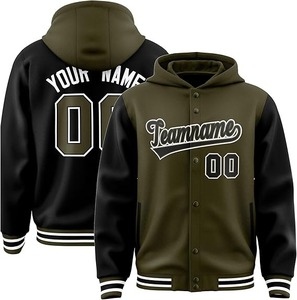 แจ็คเก็ตเบสบอลแบบ Letterman สำหรับผู้ชาย คุณภาพสูง ผลิตตามสั่ง OEM ปักลายตามต้องการ แขนยาว ป้องกันลม - Product Image 6