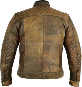 2025 nuevo abrigo de cuero Vintage informal para motocicleta, traje de otoño para hombre, chaqueta de cuero de vaca de capa superior con diseño de bolsillo para motorista a la moda - Product Image 3