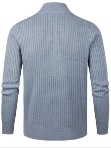 Men's Casual Mandarin Collar Zipper <b>Cardigan</b> <b>Sweater</b> Made Anti-pilling Modal Knit Fabric Breathable Quick Dry Regular Fit Slight - Product Image 4