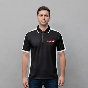 Polo homme en coton 100% tricoté sur mesure, coupe classique, manches courtes, poche, séchage rapide, logo personnalisé par transfert thermique. - Product Image 6