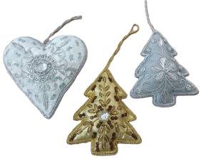 Adorno Navideño Colgante con Forma de Luna y Estrella de la Mejor Calidad, Bordado de Lujo con Cuentas, Decoración para Árbol - Product Image 6