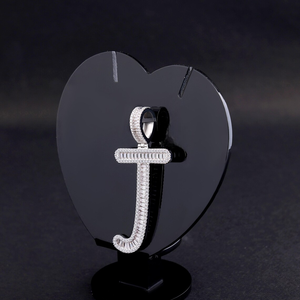 Collar con Colgante de Letra J con Moissanita, Joyería con Letras Incrustadas, Regalo de Lujo Estilo Hip Hop para Hombres y Mujeres - Product Image 2