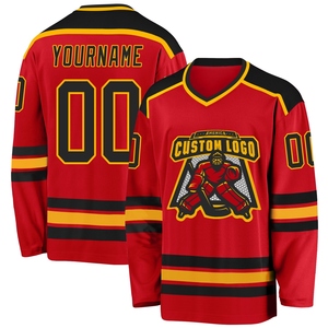 Maillot de hockey rouge, noir et or personnalisé de qualité supérieure, vente en gros, best-seller, directement de l'industrie - Product Image 1