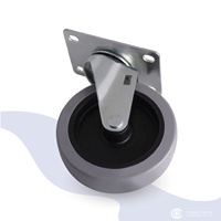 Roues pivotantes verrouillables en acier et PVC de 100 mm, anti-crevaison, pour chariot de jardin en plastique