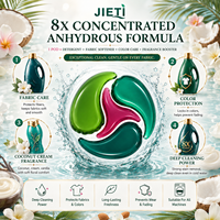Capsules de lessive 4 en 1 JIETI 17g 30 pièces, parfum crème de coco, capsules rondes, emballage de vente au détail pour supermarchés et vendeurs en ligne