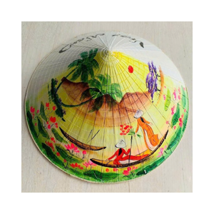 Casquette conique ajustable en feuilles de palmier naturelles, fabriquée à la main au Vietnam, traditionnelle, pour l'extérieur, les voyages, la décoration, souvenir, plage, jardinage - Product Image 1