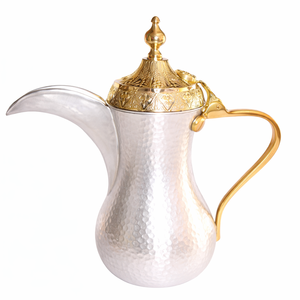 Exclusive Quality Brass Gold Color Coffee and <b>Tea</b> Pot Dallah With Handle for Kitchenware Accessories at Low Rate Supplies - Product Image 1