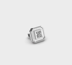 IGI Certified Lab Grown Princess Cut Diamond Octagon Bezel <b>Stud</b> Earrings Solid 925 Sterling <b>Silver</b> Art Deco Diamond Earrings - Product Image 3