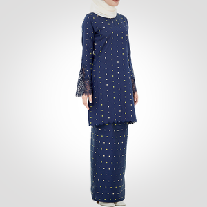 <b>Dress</b> Muslimah Perempuan Modern Baju Kurung Sleeve Embroidered Lace Rhinestones Modest Print SIPO Custom <b>Eid</b> Summer Straight - Product Image 6