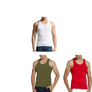 เสื้อกล้ามผู้ชาย ผ้าฝ้าย 100% ถักแบบเรียบ คอโอ ทรงเข้ารูป ระบายอากาศได้ดี ไม่มีแขน เหมาะสำหรับเป็นของขวัญ ขายส่ง - Product Image 2