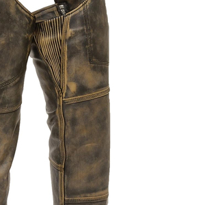 Guêtres en cuir véritable effet vieilli pour homme, style western, pour l'équitation et la moto - Product Image 4