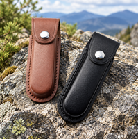 Étui pour couteau pliant, pochette en cuir pour couteaux pliants, étui de transport pour ceinture avec fermeture à pression