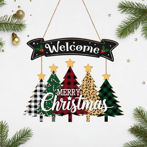 Insegna in Legno 'Buon Natale' con Ghirlanda Festiva da Appendere alla Porta d'Ingresso, Stile Rustico e Campestre per Albero di Natale - Product Image 1