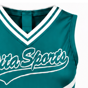 Custom Teal Green Cheer <b>Shirt</b> Sleeveless Sports Team Apparel Athletic Uniform Top Competition Performance Cheerleading Wear - Product Image 4