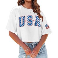 Camisa Corta Informal de Verano para Mujer, Blusa de Moda Estilo Coreano con Logotipo Personalizado en la Parte Delantera