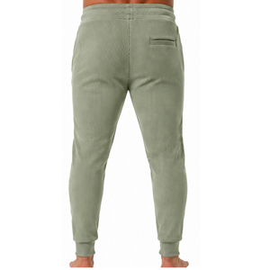 Eazwears Custom <b>Mens</b> Waffle Knit <b>Joggers</b> <b>Slim</b> <b>Fit</b> Casual Textured Trousers Elastic Waist Drawstring Heavyweight Polyester/Cotton - Product Image 4