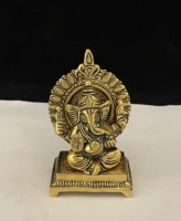 Statue de Ganesha de Singasan assis à la main pour la décoration de la maison Sculpture du seigneur du succès pour cadeau