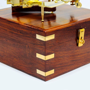 Customizable Eco-Friendly Vintage Storage Box Golden Stainless Steel Pointer Rectangle Wooden Dial for Jewelry Classic Box - Product Image 6