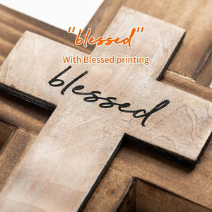 Escultura de Cruz de Madera de Primera Calidad, Decoración Religiosa Cristiana para el Hogar, Iglesia y Meditación, Disponible para la Venta - Product Image 5
