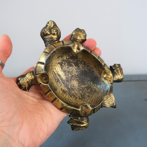 Cendrier tortue en laiton massif, plateau de rangement décoratif en laiton, cendrier de table pour la maison, le bureau et la décoration nautique - Product Image 3