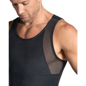 Débardeur tricoté uni à col rond pour homme en Spandex et Polyester, respirant, sportif, sans manches, noir - Product Image 6