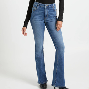 Jeans Rectos de Cintura Media para Mujer, Elásticos, Casuales, de Algodón, Proveedor Global de Ropa para Exportación - Product Image 5